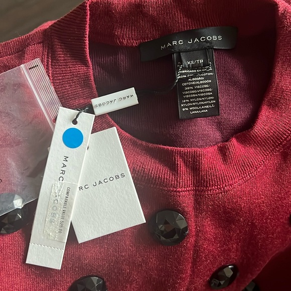 Marc Jacobs Crewneck Sweater in Red, Size XS NEW w/Tag Retail $525 - Picture 4 of 6